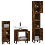 ZNTS 3 Piece Bathroom Cabinet Set Smoked Oak Engineered Wood 3187802