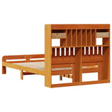 Bookcase Bed without Mattress Wax Brown 135x190 cm Double Solid Wood Pine 3308899
