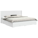 Bed Frame with Storage and Headboard White Engineered Wood 3414079