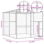 ZNTS Cat Cage 3x3x2.5 m Galvanised Steel 146361