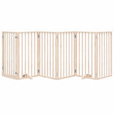 Dog Gate with Door Foldable 6 Panels 300 cm Poplar Wood 352175