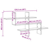 Wall Shelf Sonoma Oak 124.5x18x60.5 cm Engineered Wood 853265