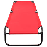 ZNTS Folding Sun Lounger Red Steel 47756