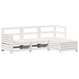 4 Piece Garden Sofa Set White Solid Wood Pine 3250769