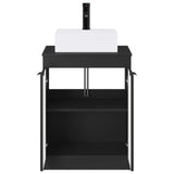 Bathroom Furniture Set Black Engineered Wood 3404241
