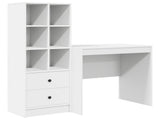 Desk with Drawer with Shelf with Storage 2 pcs White 3337353