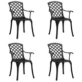 Garden Chair Set of 4 Black Cast Aluminium Standard Ergonomic 315573
