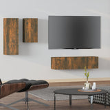 4 Piece TV Cabinet Set Smoked Oak Engineered Wood 3120314