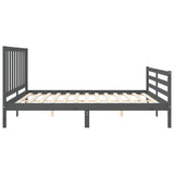 Bed Frame without Mattress Grey 200x200 cm Solid Wood Pine 3193878