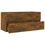 Sink Cabinet Smoked Oak 100x38.5x45 cm Engineered Wood 815657