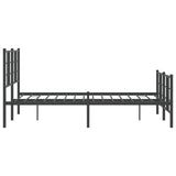 Bed Frame Black Powder-coated Steel Small Double Bed Frame 355576