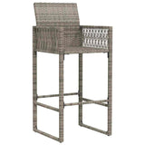 Garden Bar Stools 2 pcs Grey Poly Rattan 368704