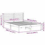 Bed Frame with Headboard Brown 120 x 200 cm Solid Pine Wood 872290
