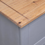 Sideboard Grey 93x40x80 cm Solid Pinewood Panama Range 282698