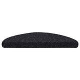 Stair Mats Self-adhesive 20 pcs 56x17x3 cm Black Half Round 3365669