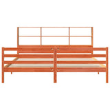 Bookcase Bed without Mattress Wax Brown 200x200 cm Solid Wood 3321921