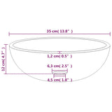 Basin Tempered Glass 35x12 cm White 345252