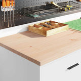 Garage Storage Cabinet White 60x51x85 cm Solid Wood Pine 860598