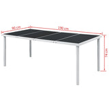 9 Piece Outdoor Dining Set Steel Black 43306