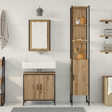 Bathroom Furniture Set with Door 3 pcs Brown 33 x 33 x 185.5 cm 3334400