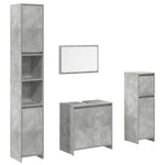 ZNTS 4 Piece Bathroom Furniture Set Concrete Grey Engineered Wood 3324849