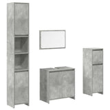 ZNTS 4 Piece Bathroom Furniture Set Concrete Grey Engineered Wood 3324849