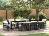 Garden Dining Set 9 pcs Black Poly Rattan 3380620