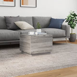 ZNTS Coffee Table with LED Lights Grey Sonoma 50x50x40 cm 839873