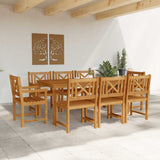 Garden Dining Set 9 pcs Brown Solid Acacia Wood 3375661