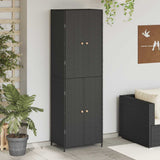 Garden Storage Cabinet Black 59x40x180 cm Poly Rattan 319872