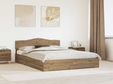 Bed Frame with Drawer Artisan Oak 140 x 190 cm Engineered Wood 3413201