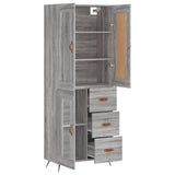 Highboard Grey Sonoma 69.5x34x180 cm Engineered Wood 3199919