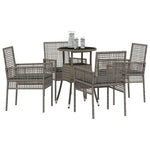 Garden Dining Set 5 pcs Grey Poly rattan 3334946