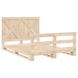 Bed Frame without Mattress with Headboard 140x200 cm Solid Wood 3281576