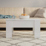 Coffee Table High Gloss White 79x49x41 cm Engineered Wood 809698