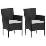 Garden Dining Chair Set of 2 Black Poly rattan, powder-coated steel 318495