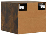 Wall-Mounted Bedside Cabinet 2 pcs Smoked Oak 33 x 34.5 x 40 cm 898476