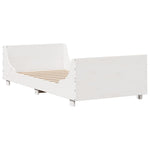 ZNTS Bookcase Bed without Mattress White 75x190 cm Small Single Solid Wood 3323831
