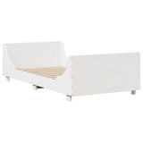 ZNTS Bookcase Bed without Mattress White 75x190 cm Small Single Solid Wood 3323831