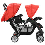 Tandem Stroller Steel Red and Black 10111
