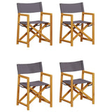 4 Piece Folding Chairs Dark Grey Fabric 3208919