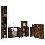 ZNTS 4 Piece Bathroom Furniture Set Smoked Oak Engineered Wood 3154409