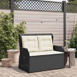Garden Bench Black Poly Rattan 3394458