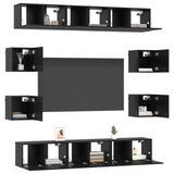 TV Cabinet Set 10 pcs 180 x 30 x 30 cm Black Oak 3438614