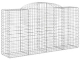 Arched Gabion Baskets 10 pcs 200x50x140/160 cm Galvanised Iron 3146370