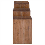 Accent Table with Shelf 3 pcs Brown Solid Mahogany Wood 42012363