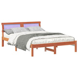 Bed Frame with Headboard Wax Brown 120 x 190 cm Solid Pine Wood 872832