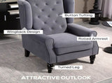 Wingback Accent Chair, Retro Upholstered Button Tufted Occasional Chair for Living Room and Bedroom, T3398P344669