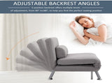 Adjustable Back Futon Sofa Chair - Grey T3398P344804