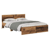 Bed Frame with Headboard Old Wood 160 x 200 cm Engineered Wood 3403613